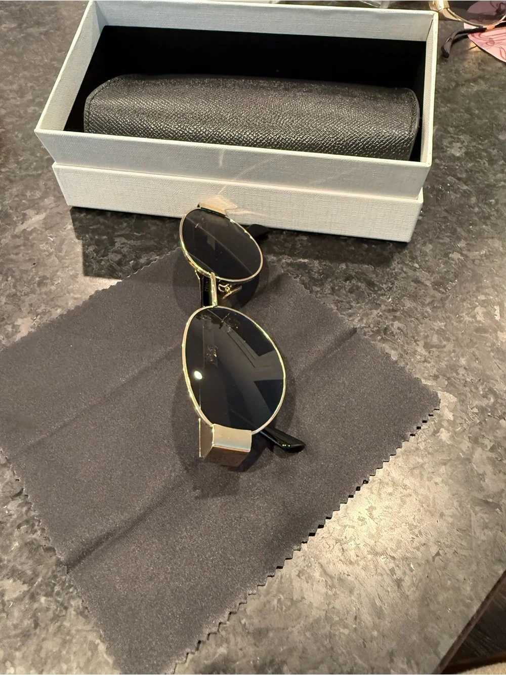 Gold Frame Black Lens Sunglasses
